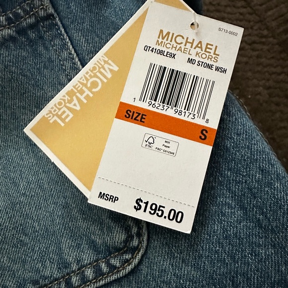 MK denim belted jacket size S NWT - Picture 2 of 7